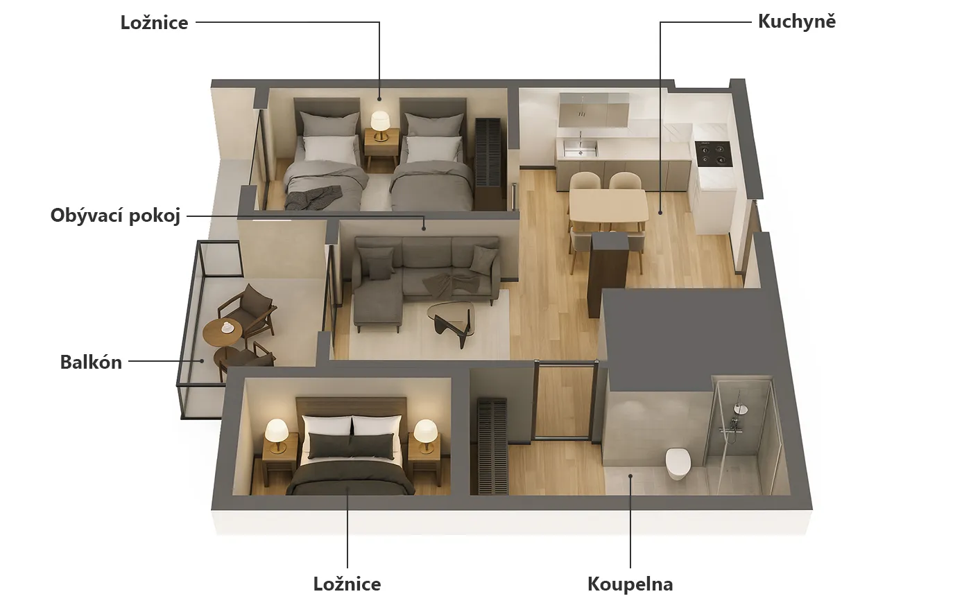Půdorys apartmánu